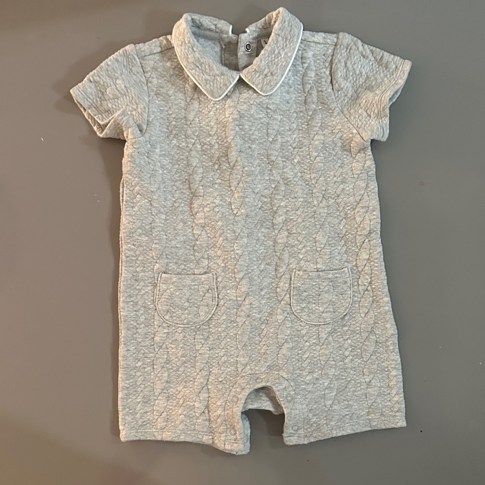 Janie and Jack Gray Quilted One Piece